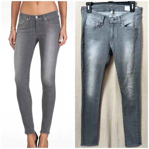 Rag & Bone Skinny Jeans in Buxton Gray Denim Size 27 Rise 8” - Picture 1 of 13
